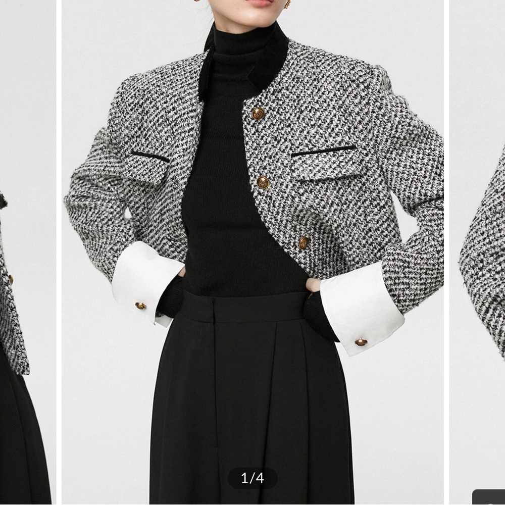 Tweed Boucle Crop Blazer